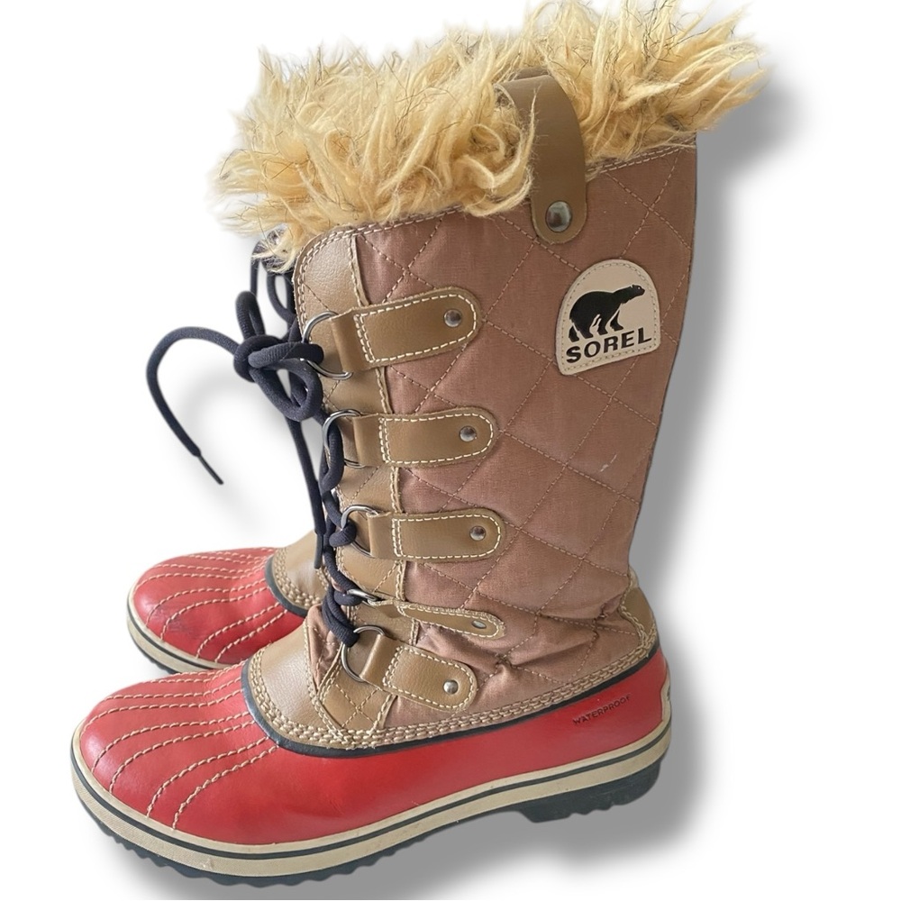 Sorel Tofino Joan Snow Lace Up Tall Boots Winter Waterproof Insulated Faux Fur 9 - Picture 2 of 9